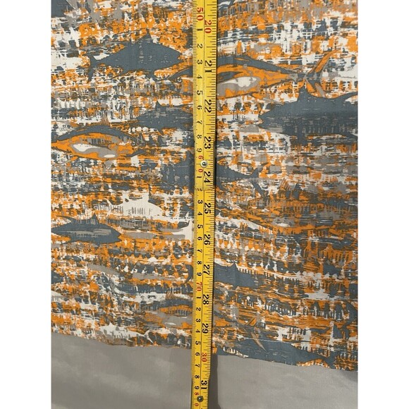 Columbia Shirt Men Size L Orange & Gray Fish Pattern PFG Button Up Fishing Shirt - Picture 9 of 10